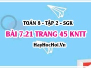 Bài 7.21 trang 45 Toán 8 Tập 2 Kết nối tri thức